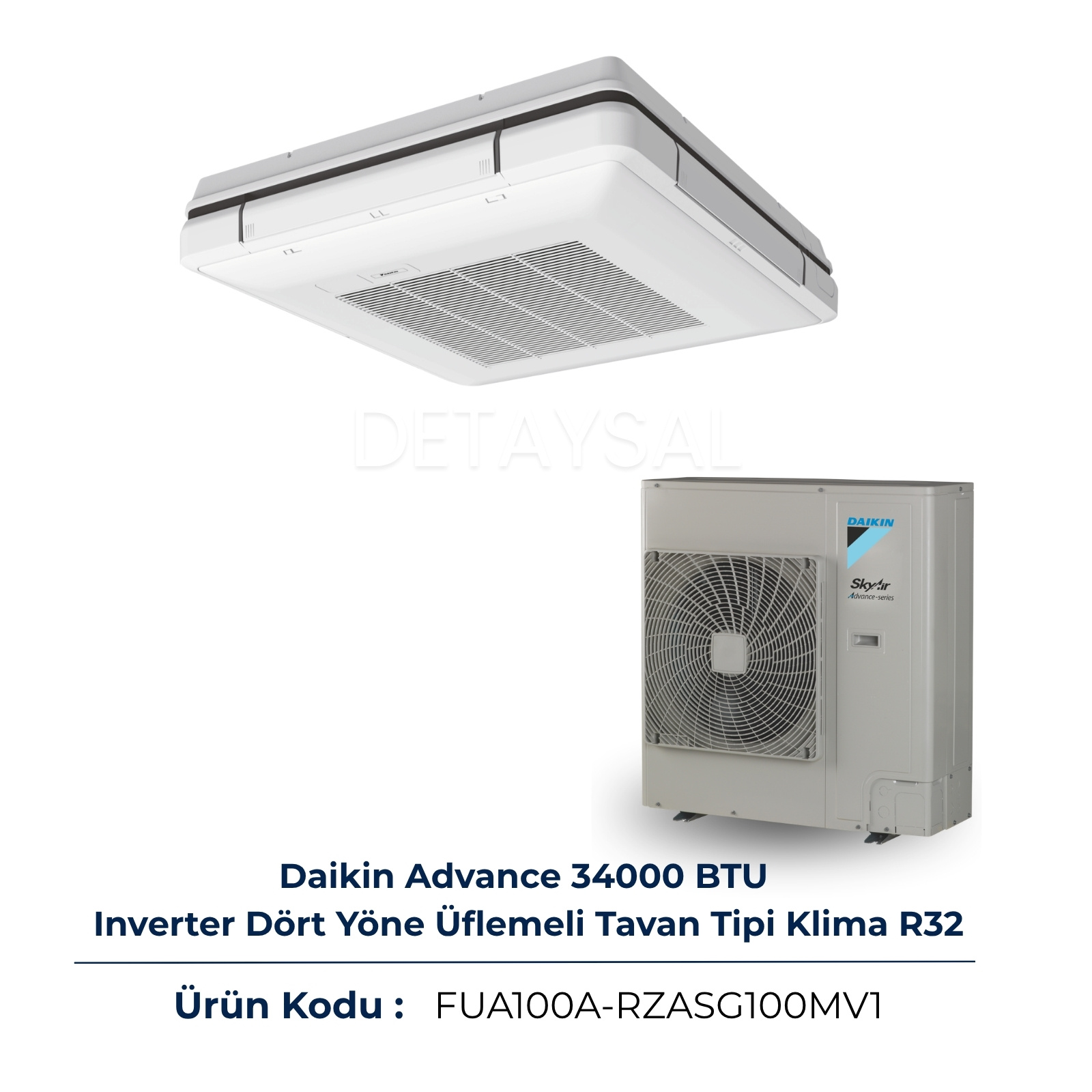 Daikin Advance 34000 BTU 4 Yön Tavan Klima R32 (FUA100A)