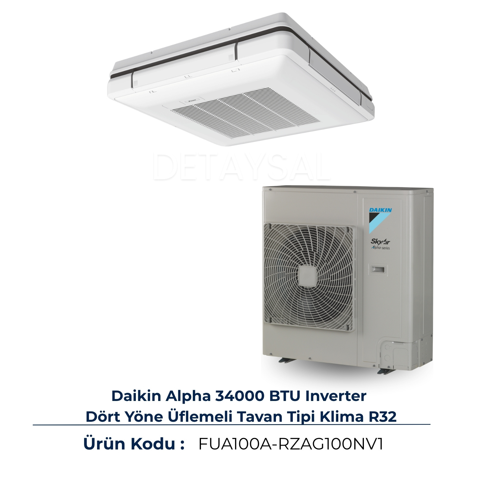 Daikin Alpha 34000 BTU 4 Yön Tavan Klima R32 (FUA100A)