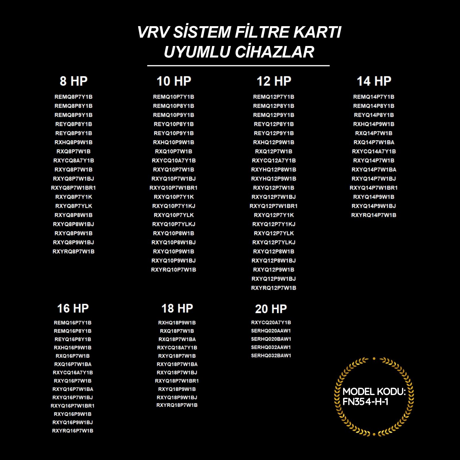 Daikin VRV Sistem Filtre Kartı FN354-H